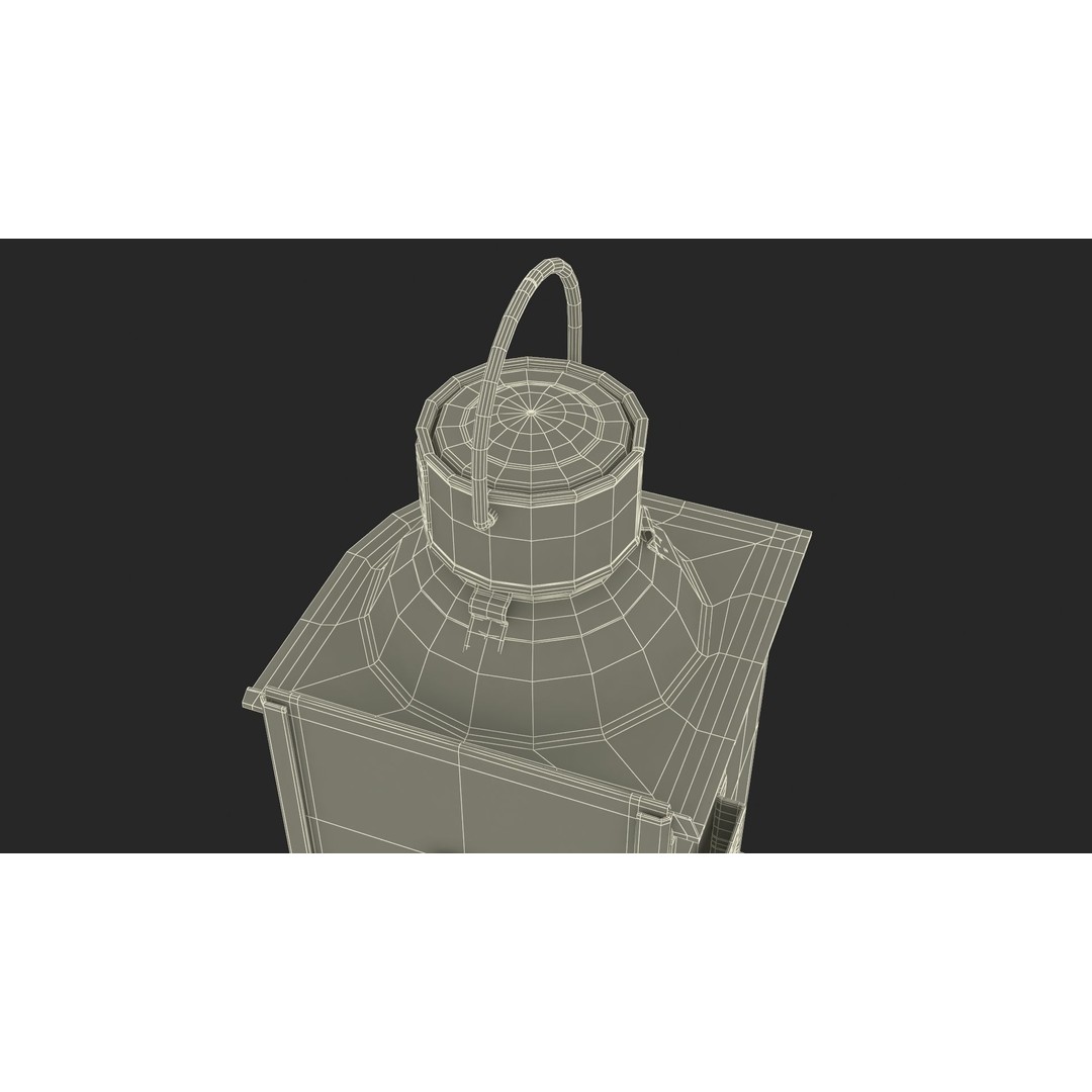 Antique Copper Ship Lantern 3D Model – Nautical Navigation Light, PBR Textures - View 23
