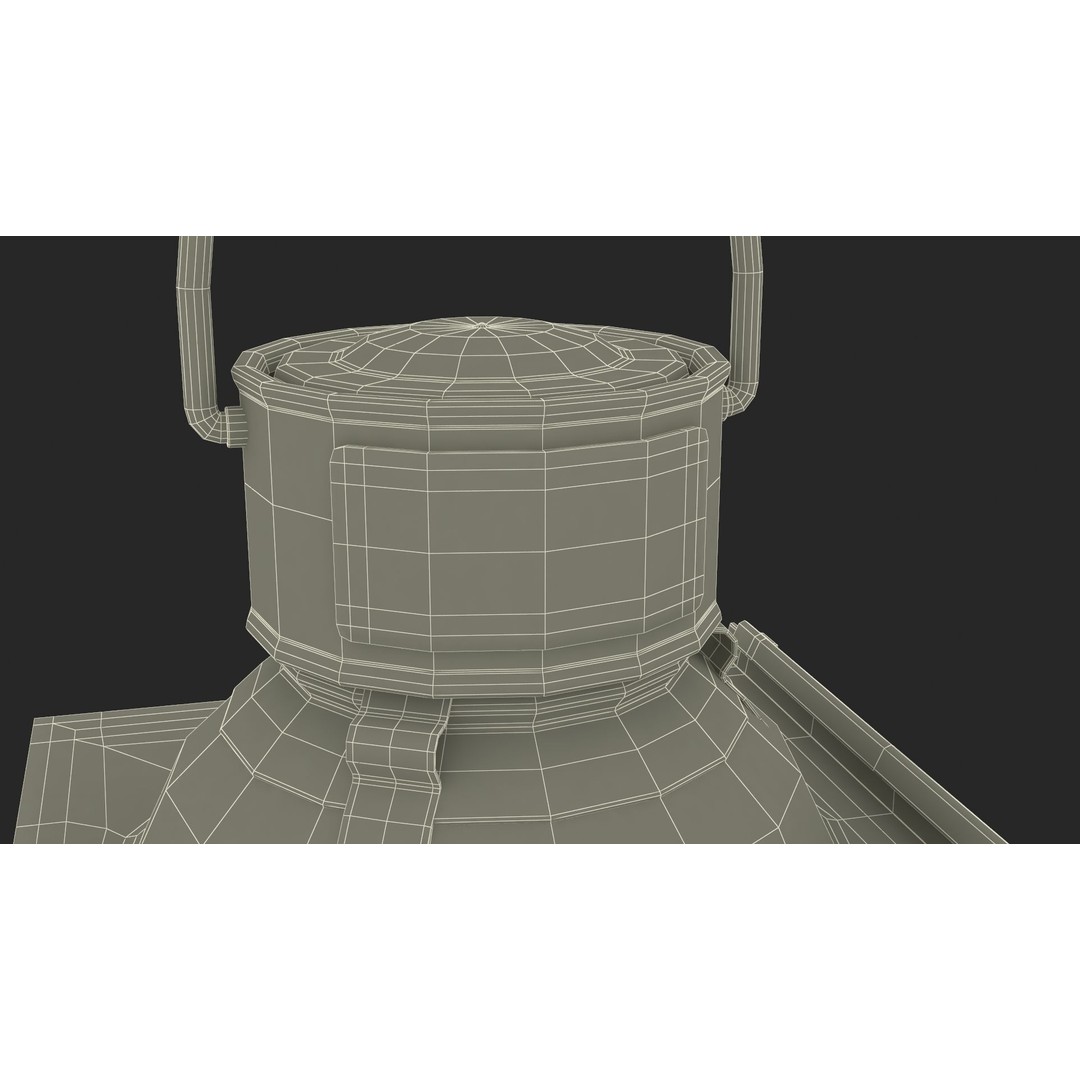 Antique Copper Ship Lantern 3D Model – Nautical Navigation Light, PBR Textures - View 24