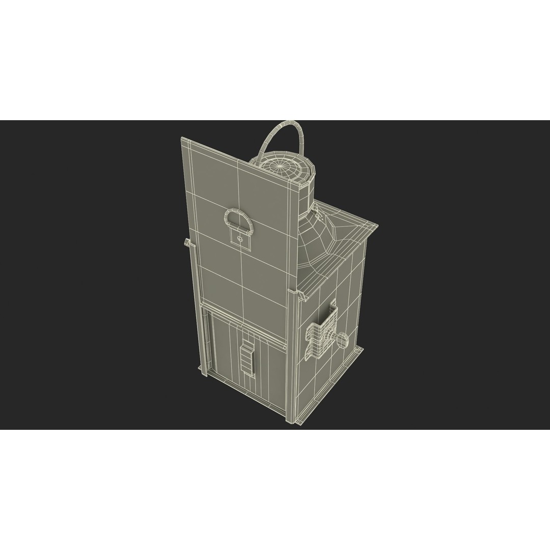 Antique Copper Ship Lantern 3D Model – Nautical Navigation Light, PBR Textures - View 26