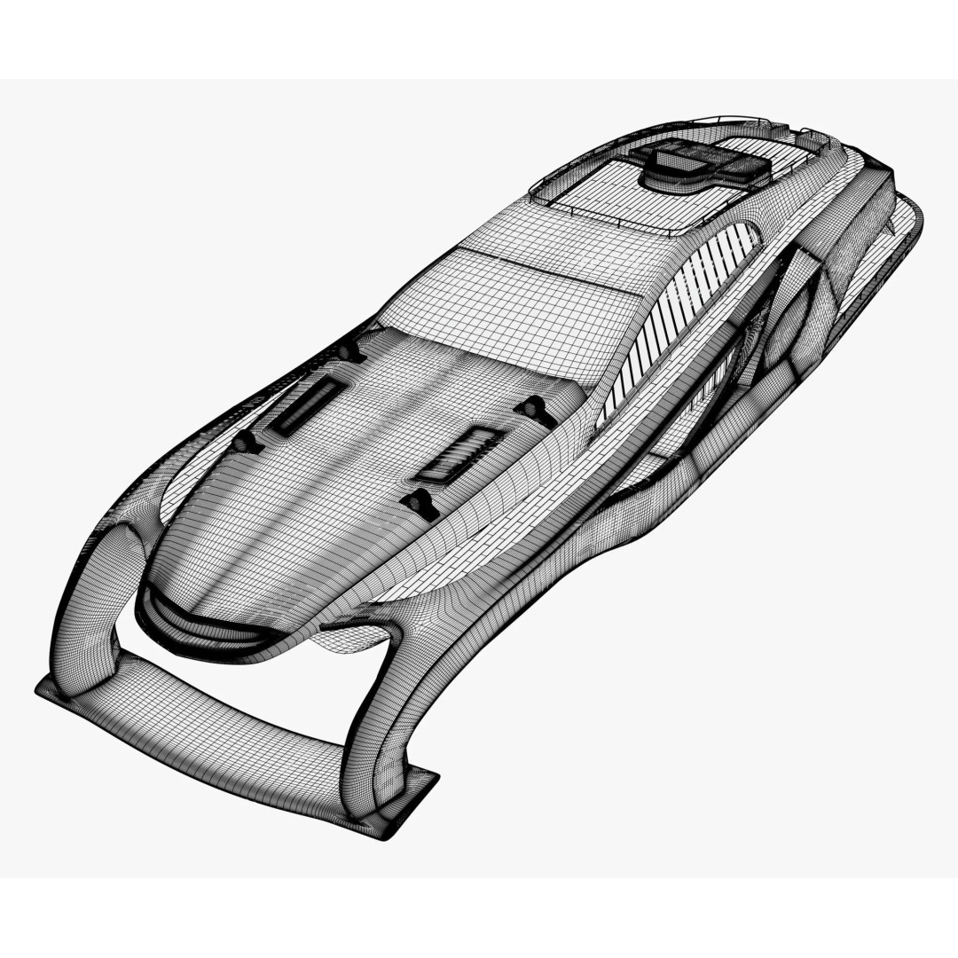 High-Speed Luxury Yacht M1 3D Model – Aerodynamic Vessel for Cinematic Use - View 12