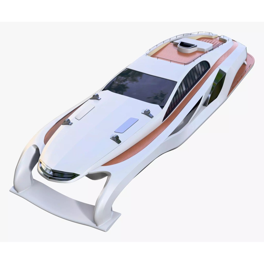 High-Speed Luxury Yacht M1 3D Model – Aerodynamic Vessel for Cinematic Use - View 6