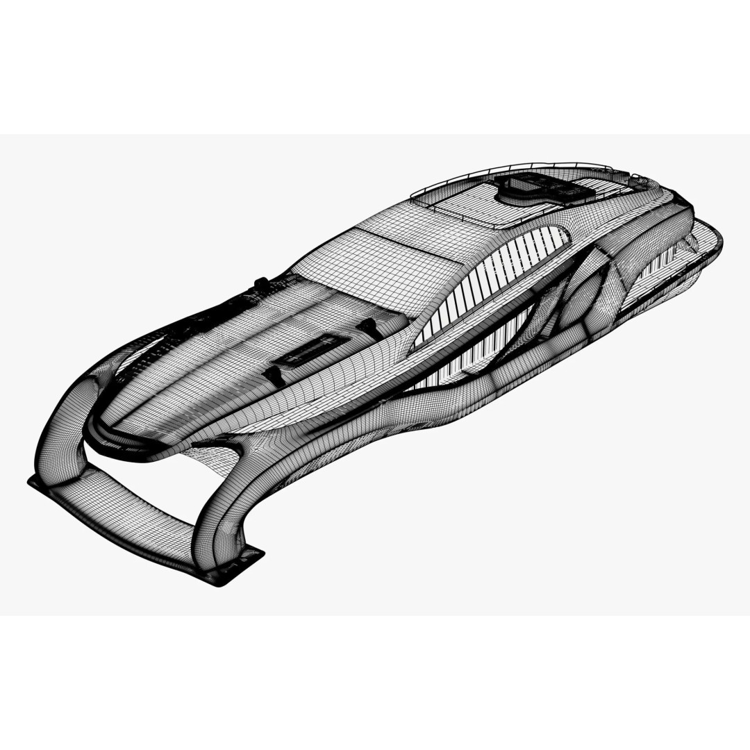 High-Speed Luxury Yacht M1 3D Model – Aerodynamic Vessel for Cinematic Use - View 8