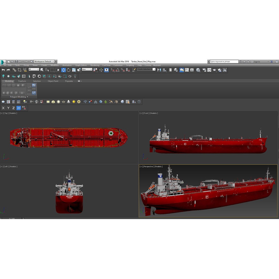 Oil Products Tanker 3D Model – PBR Industrial Vessel, FBX & OBJ