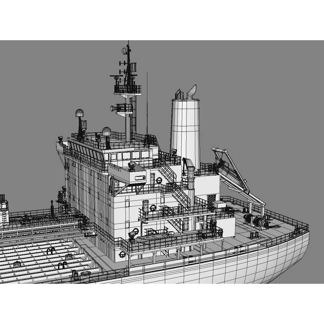 Oil Products Tanker 3D Model – PBR Industrial Vessel, FBX & OBJ - View 13