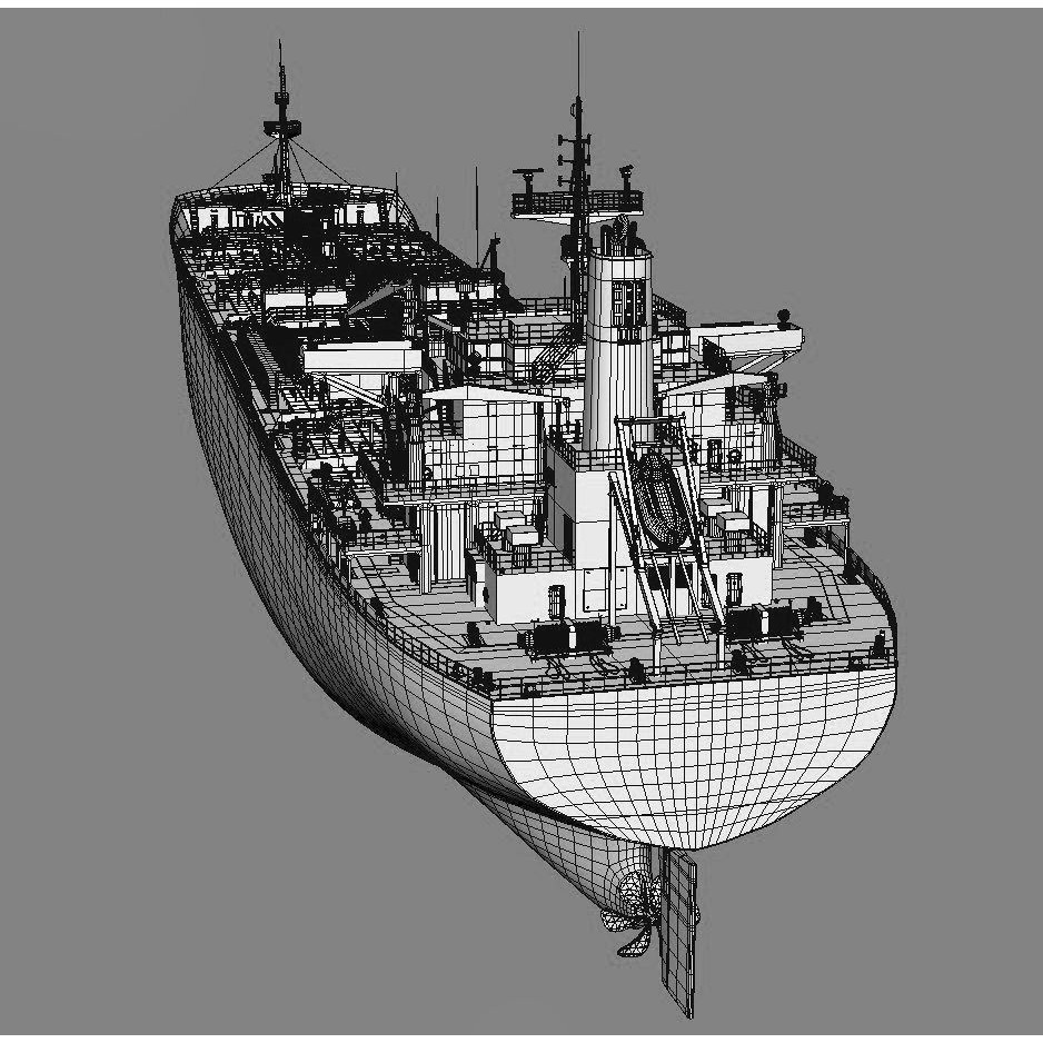 Oil Products Tanker 3D Model – PBR Industrial Vessel, FBX & OBJ - View 14