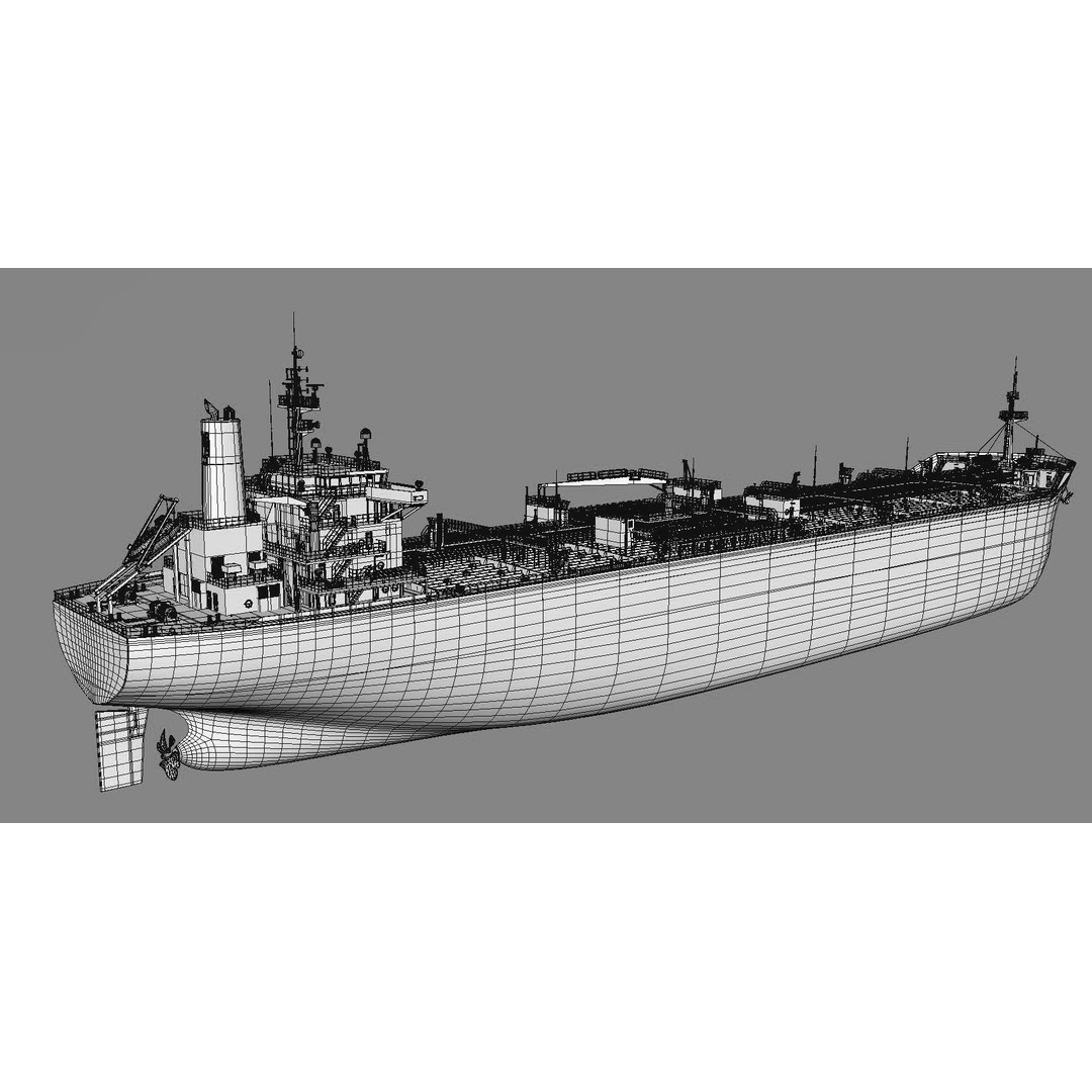 Oil Products Tanker 3D Model – PBR Industrial Vessel, FBX & OBJ - View 15