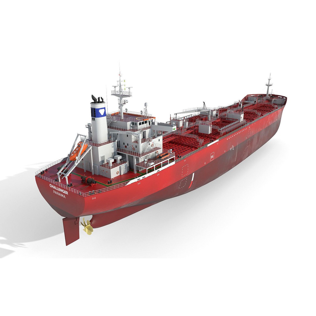 Oil Products Tanker 3D Model – PBR Industrial Vessel, FBX & OBJ - View 7