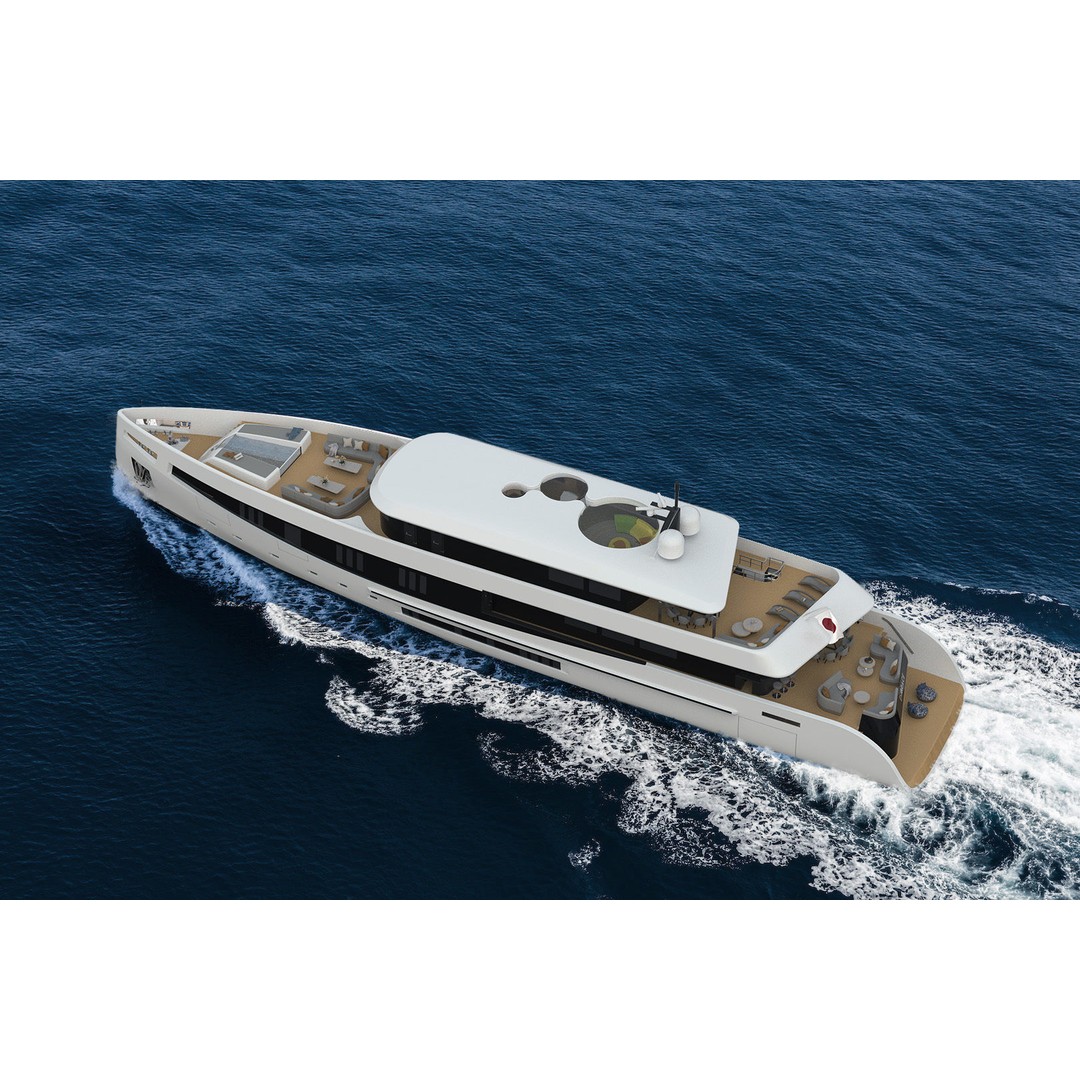 50M Mega Yacht 3D Model – High Poly Nautical Vessel, FBX, OBJ - View 4
