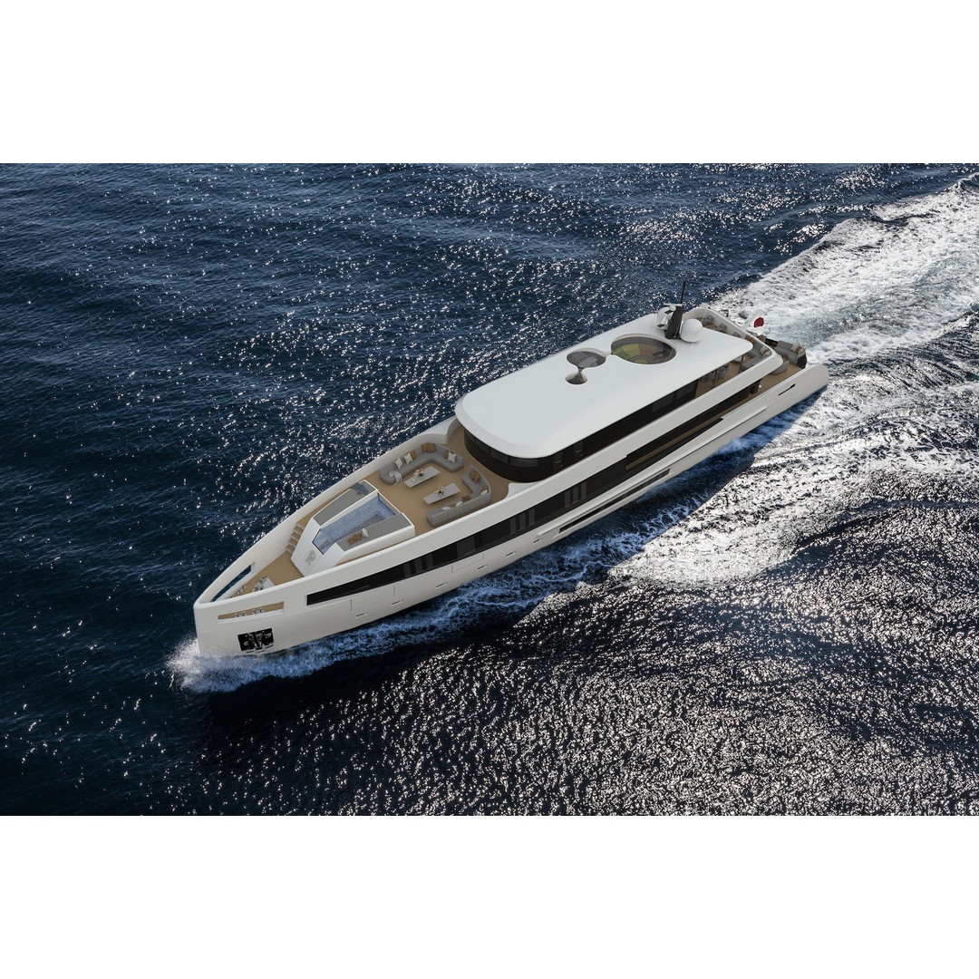 50M Mega Yacht 3D Model – High Poly Nautical Vessel, FBX, OBJ - View 5