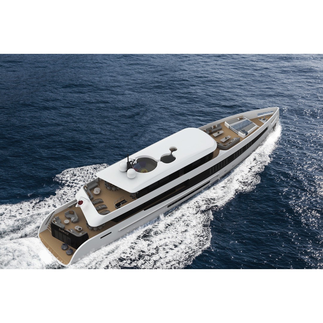 50M Mega Yacht 3D Model – High Poly Nautical Vessel, FBX, OBJ - View 9