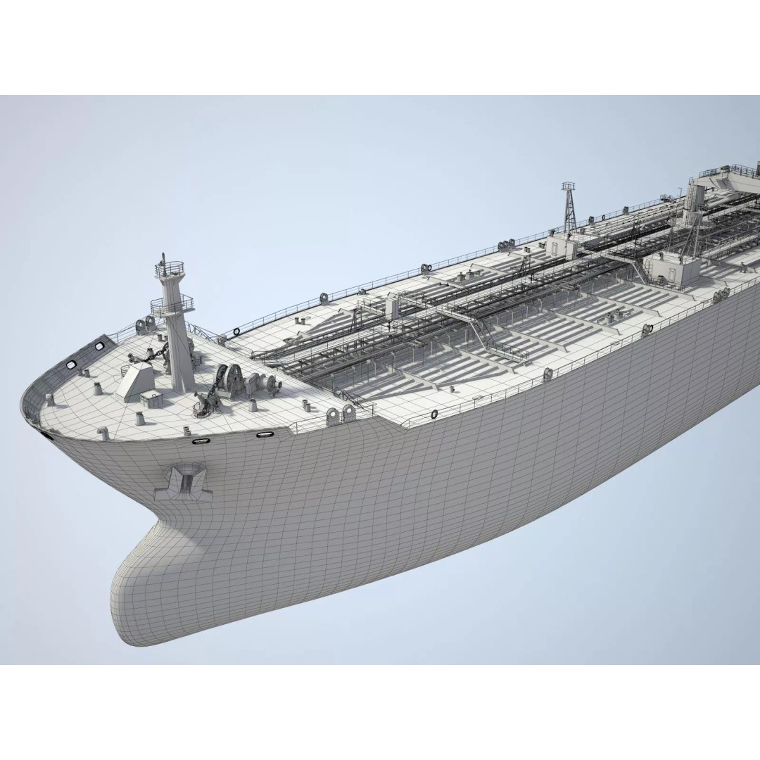 Oil Tanker Ship 3D Model – High Poly PBR Textured Asset, FBX