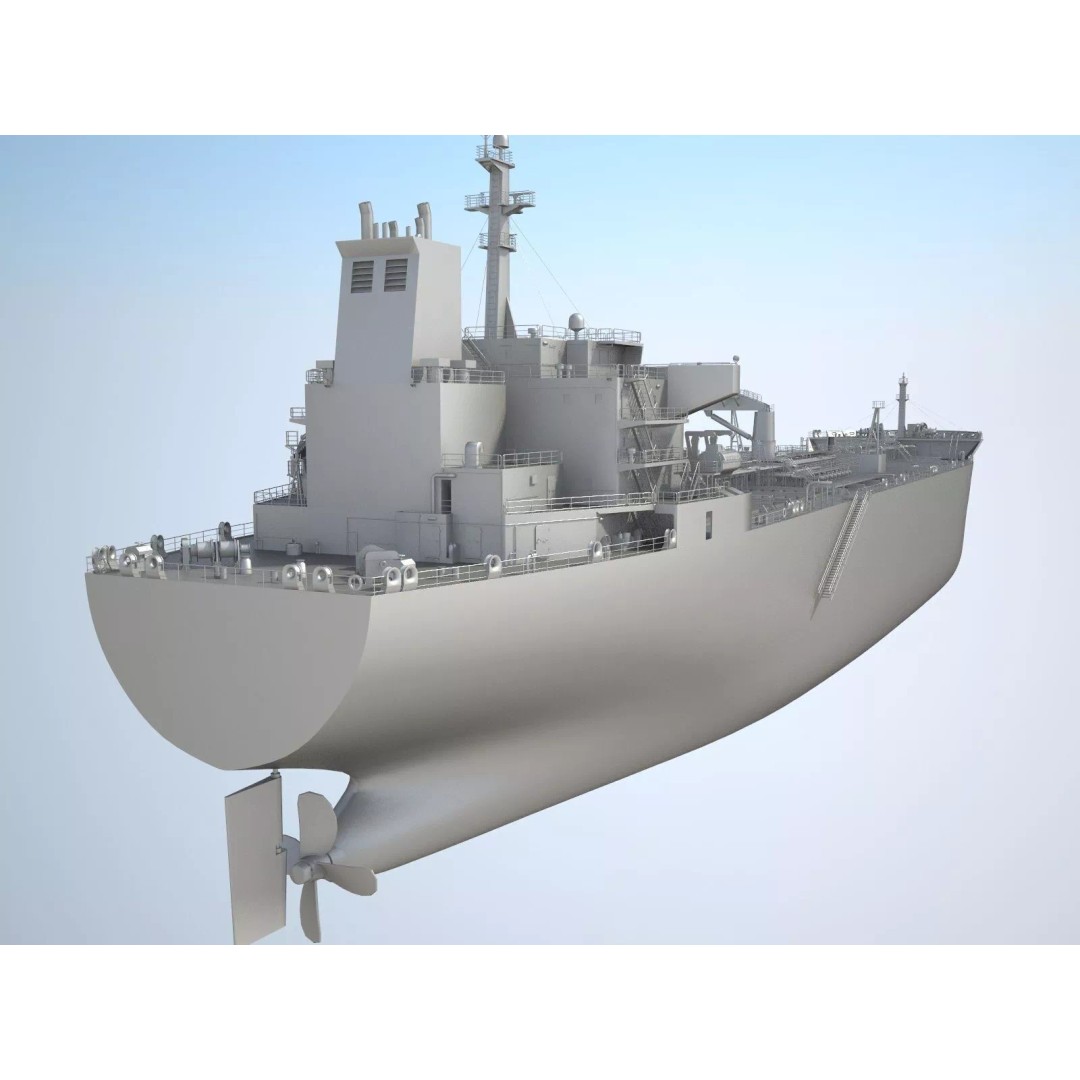 Oil Tanker Ship 3D Model – High Poly PBR Textured Asset, FBX - View 14