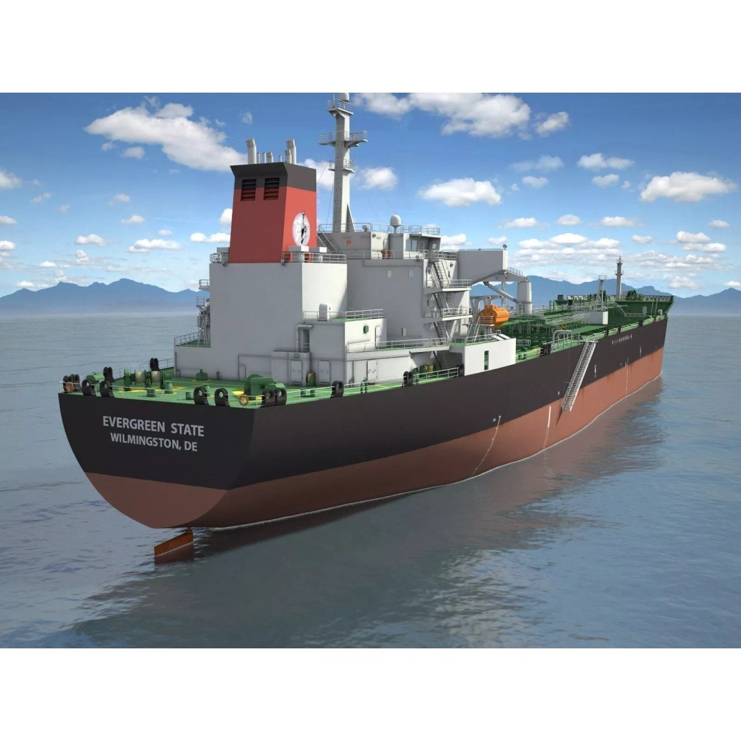 Oil Tanker Ship 3D Model – High Poly PBR Textured Asset, FBX - View 3