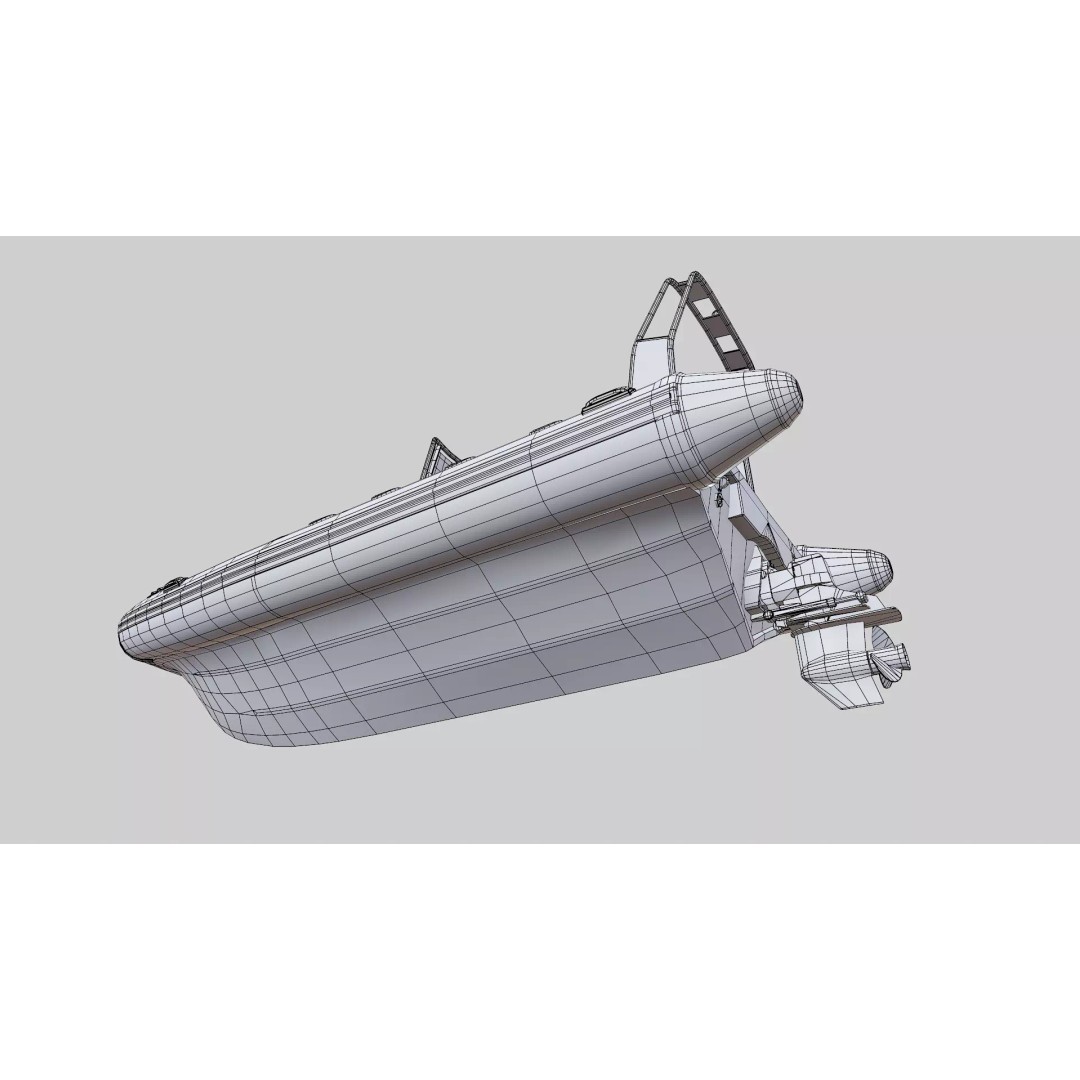 Rigid Hulled Inflatable Boat 3D Model – Low Poly PBR Game Asset, FBX