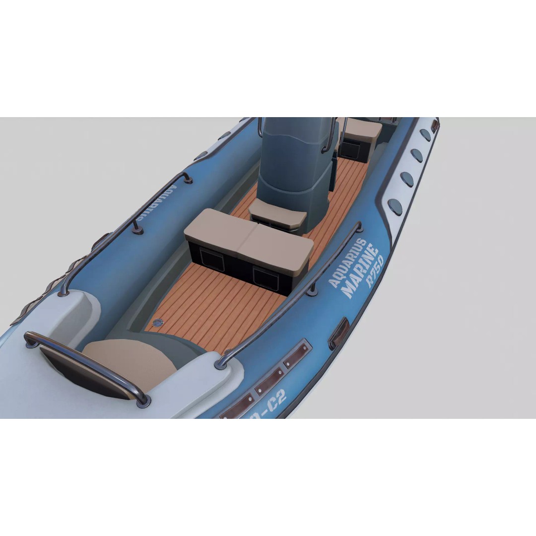 Rigid Hulled Inflatable Boat 3D Model – Low Poly PBR Game Asset, FBX - View 13