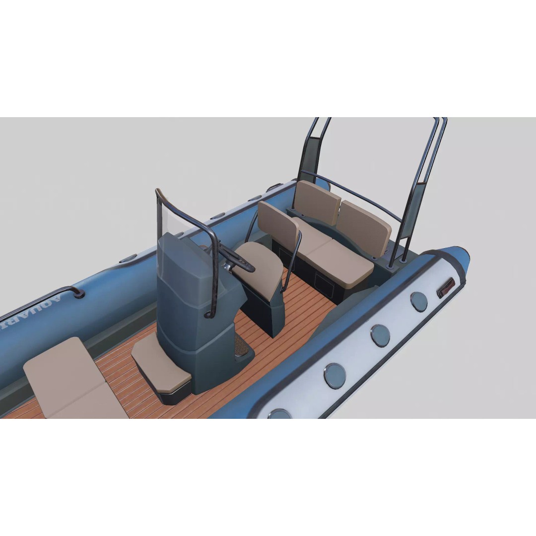 Rigid Hulled Inflatable Boat 3D Model – Low Poly PBR Game Asset, FBX - View 14