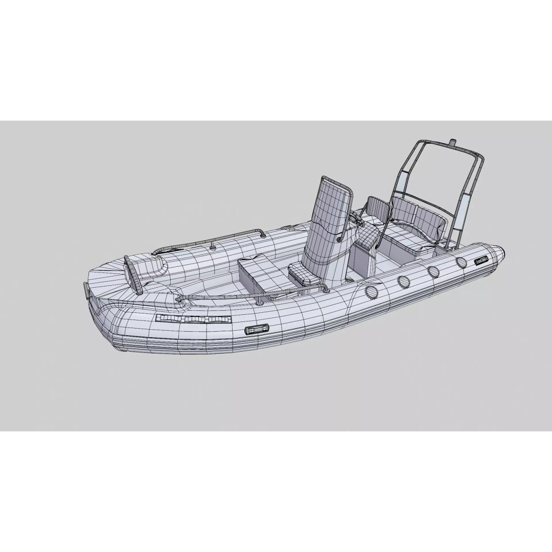 Rigid Hulled Inflatable Boat 3D Model – Low Poly PBR Game Asset, FBX - View 24