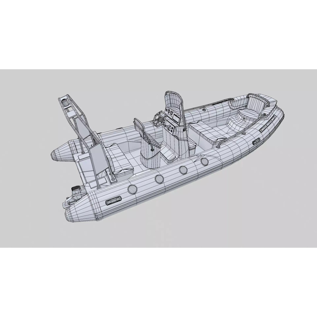 Rigid Hulled Inflatable Boat 3D Model – Low Poly PBR Game Asset, FBX - View 25