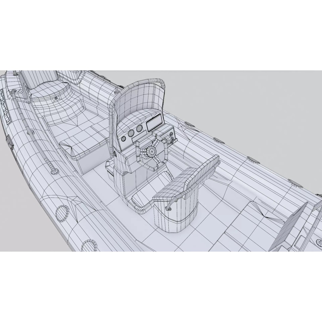 Rigid Hulled Inflatable Boat 3D Model – Low Poly PBR Game Asset, FBX - View 26