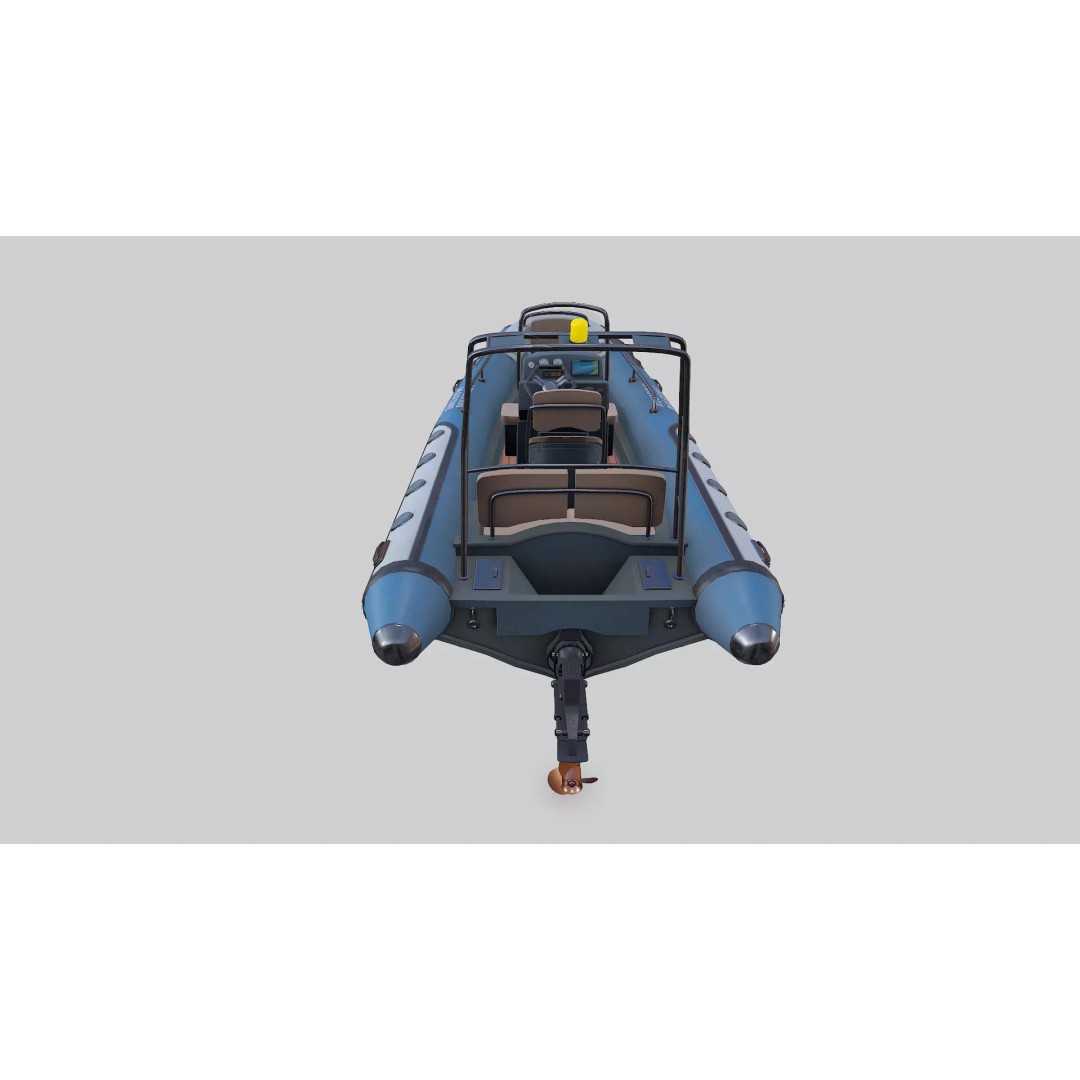 Rigid Hulled Inflatable Boat 3D Model – Low Poly PBR Game Asset, FBX - View 8