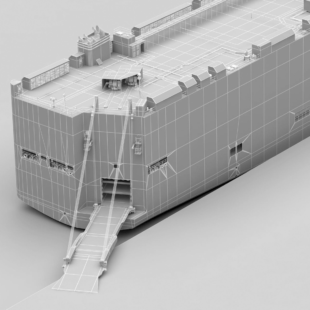 RoRo Vessel 3D Model – High Detail Industrial Watercraft, PBR