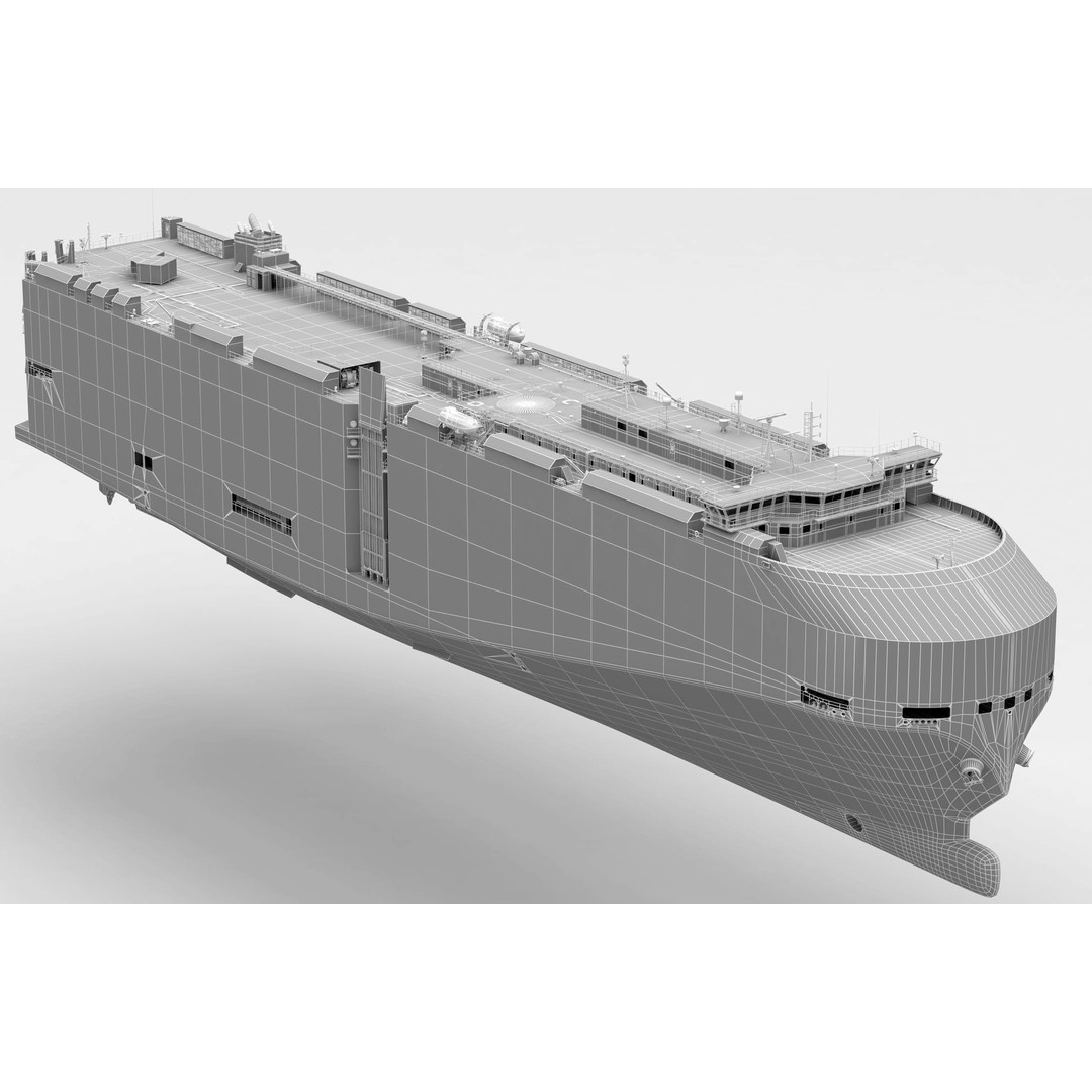 RoRo Vessel 3D Model – High Detail Industrial Watercraft, PBR - View 10