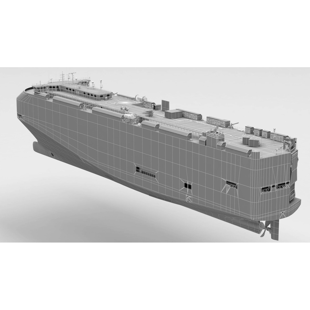 RoRo Vessel 3D Model – High Detail Industrial Watercraft, PBR - View 11