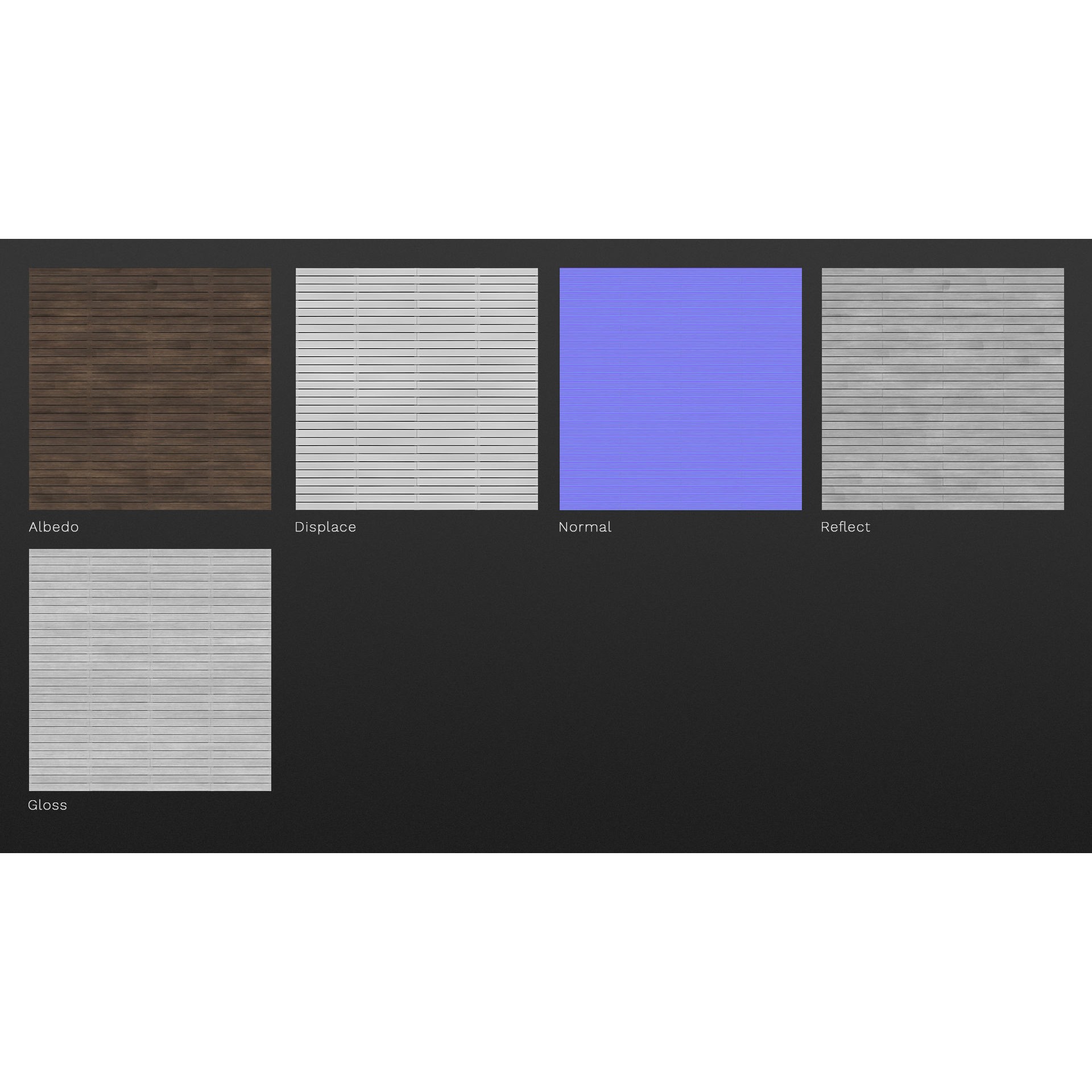 Dark Oak Decking Texture - PBR 3D Model - View 6