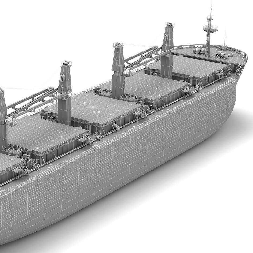 Bulk Carrier 3D Model – Realistic Industrial Vessel, FBX, OBJ - View 12