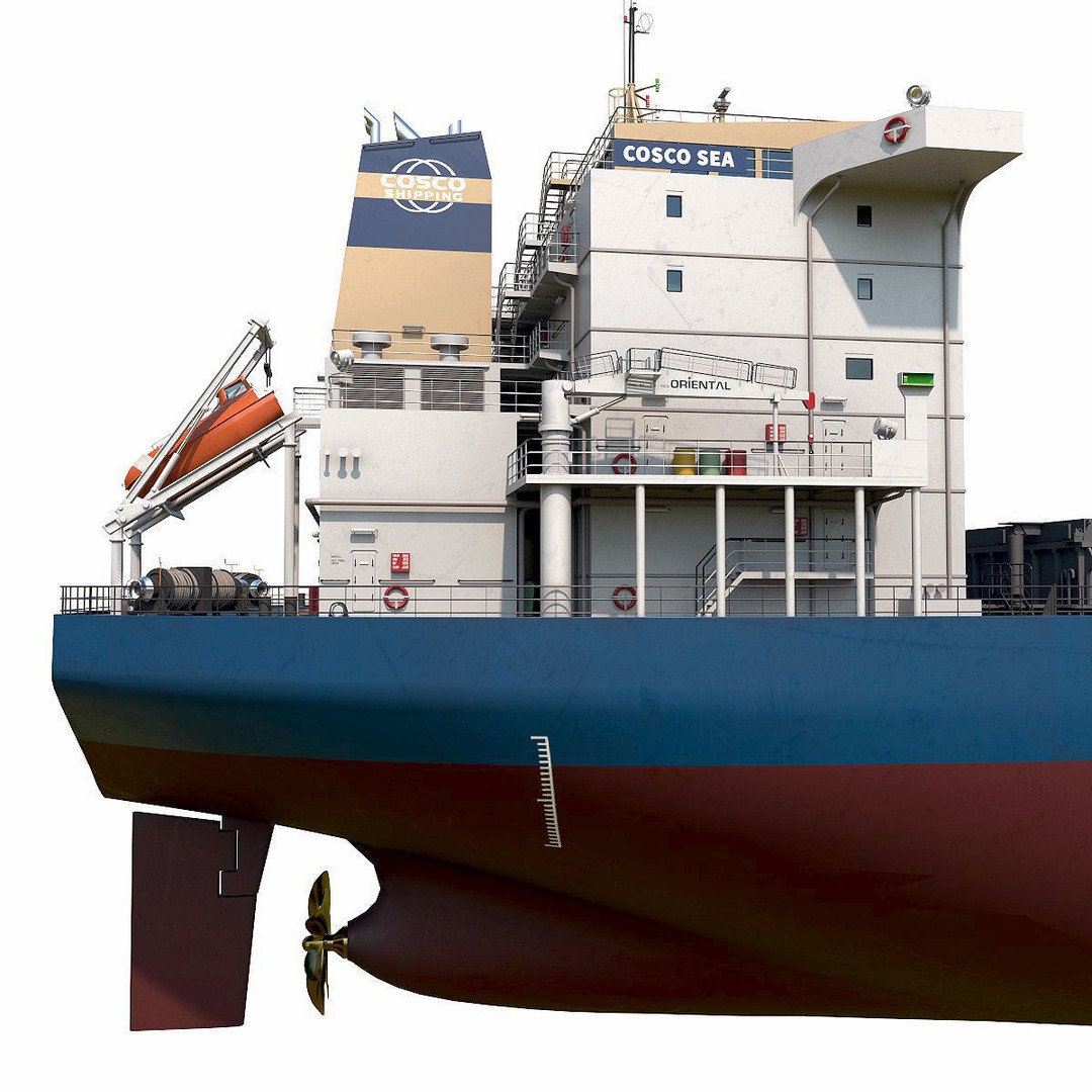 Bulk Carrier 3D Model – Realistic Industrial Vessel, FBX, OBJ - View 5