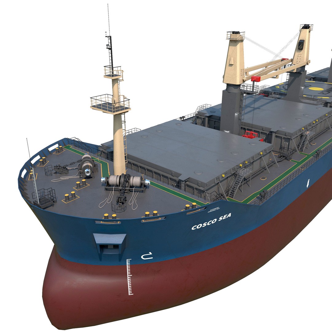 Bulk Carrier 3D Model – Realistic Industrial Vessel, FBX, OBJ - View 8