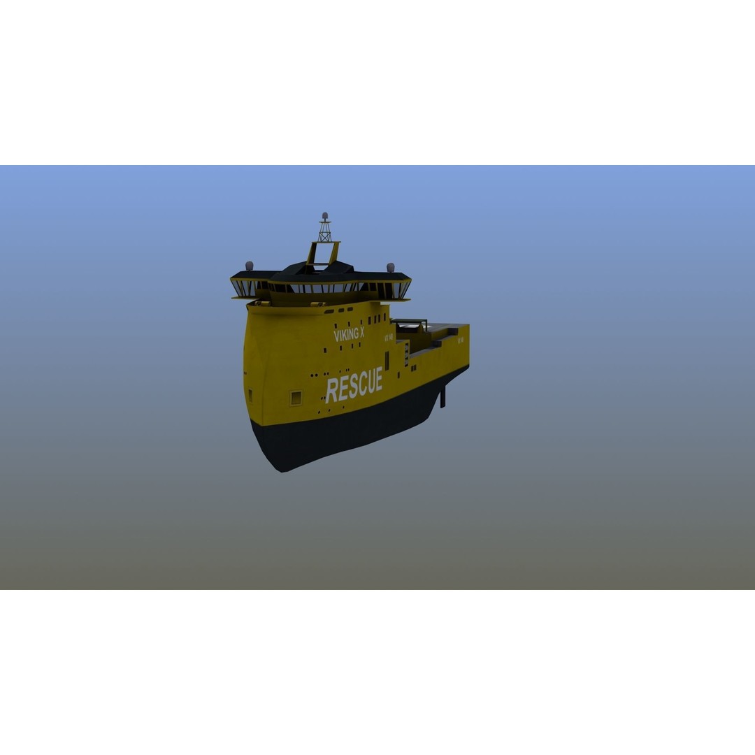 X-Bow Rescue Ship 3D Model – Low Poly Game Ready Watercraft, FBX - View 14