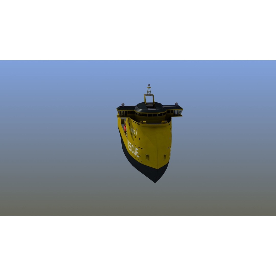 X-Bow Rescue Ship 3D Model – Low Poly Game Ready Watercraft, FBX - View 15