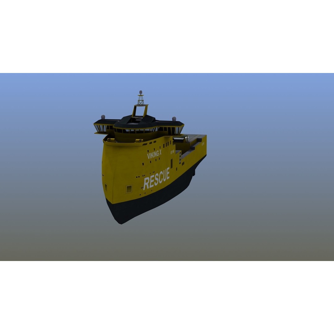 X-Bow Rescue Ship 3D Model – Low Poly Game Ready Watercraft, FBX - View 16