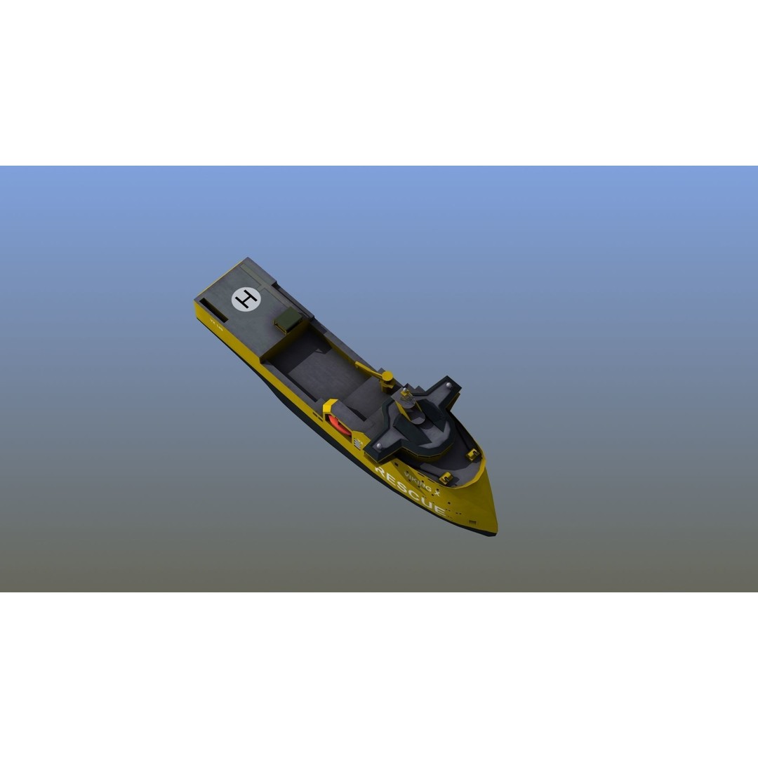 X-Bow Rescue Ship 3D Model – Low Poly Game Ready Watercraft, FBX - View 21