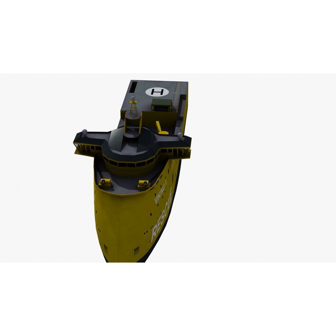 X-Bow Rescue Ship 3D Model – Low Poly Game Ready Watercraft, FBX - View 23
