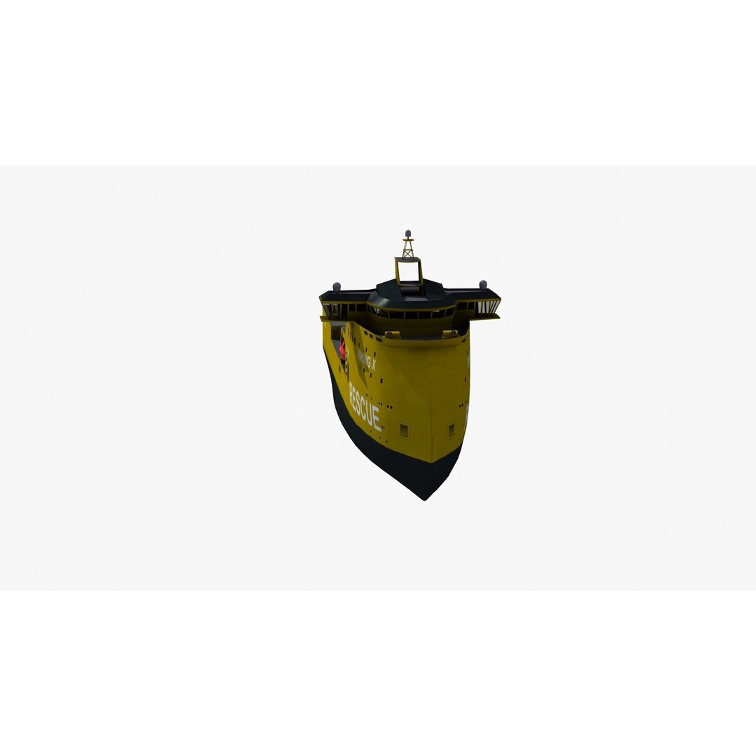 X-Bow Rescue Ship 3D Model – Low Poly Game Ready Watercraft, FBX - View 35