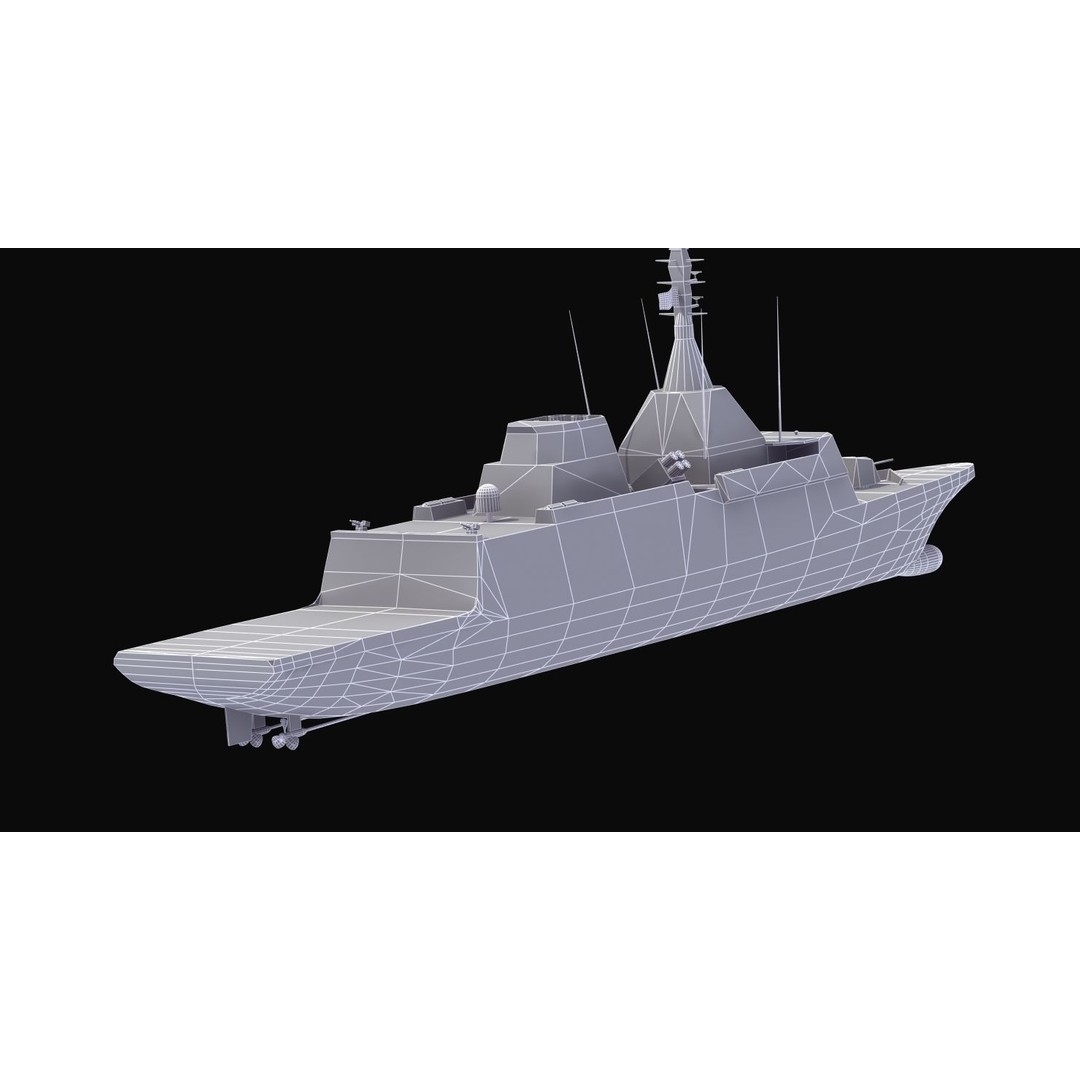 Gowind 2500 Frigate 3D Model – Military Watercraft, FBX, PBR Textures