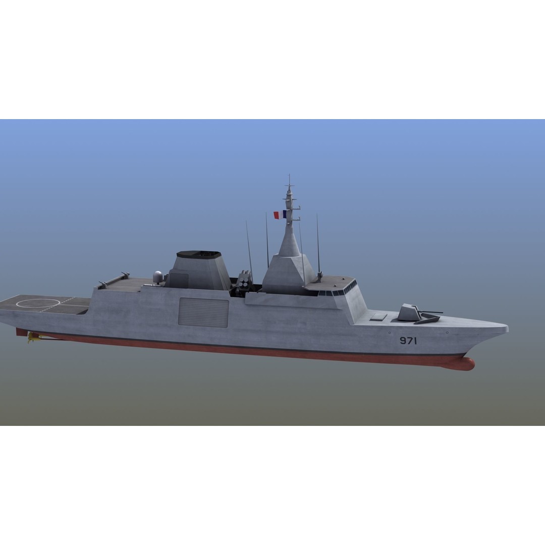 Gowind 2500 Frigate 3D Model – Military Watercraft, FBX, PBR Textures - View 11