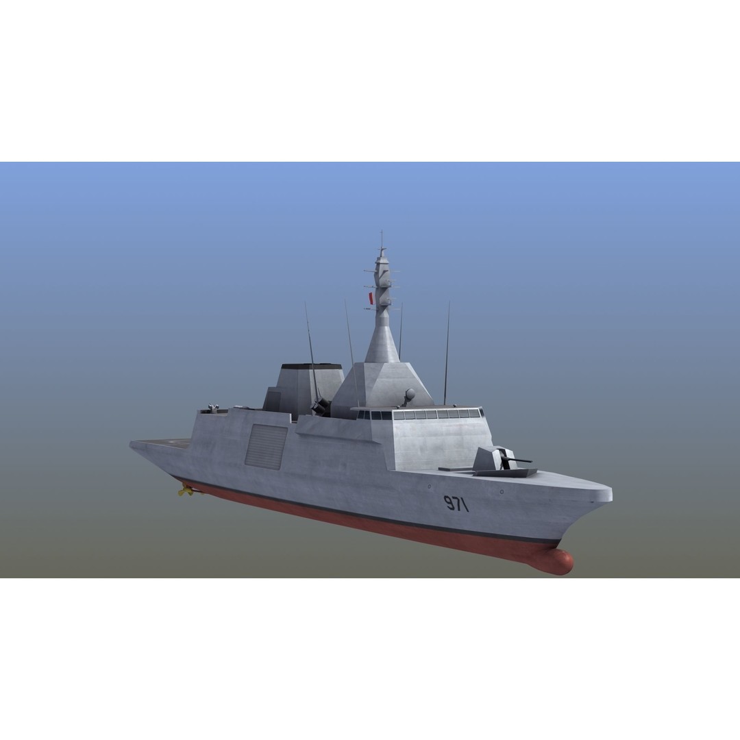 Gowind 2500 Frigate 3D Model – Military Watercraft, FBX, PBR Textures - View 14