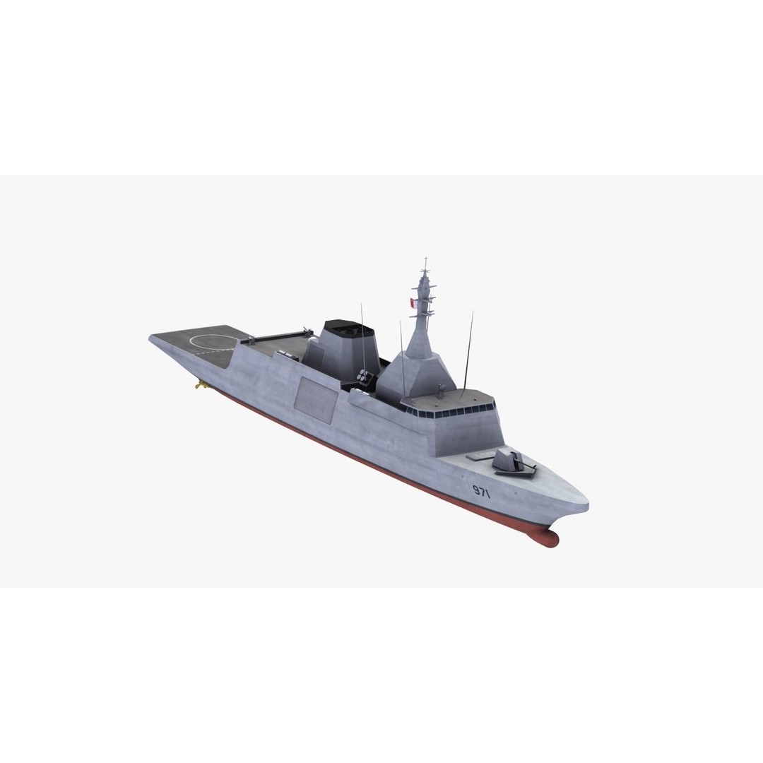 Gowind 2500 Frigate 3D Model – Military Watercraft, FBX, PBR Textures - View 19