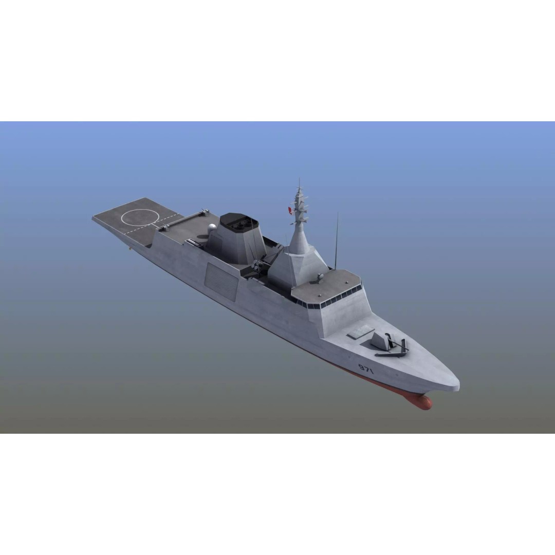 Gowind 2500 Frigate 3D Model – Military Watercraft, FBX, PBR Textures - View 2