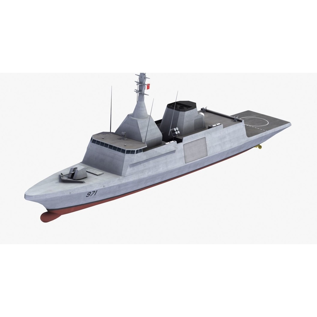 Gowind 2500 Frigate 3D Model – Military Watercraft, FBX, PBR Textures - View 32