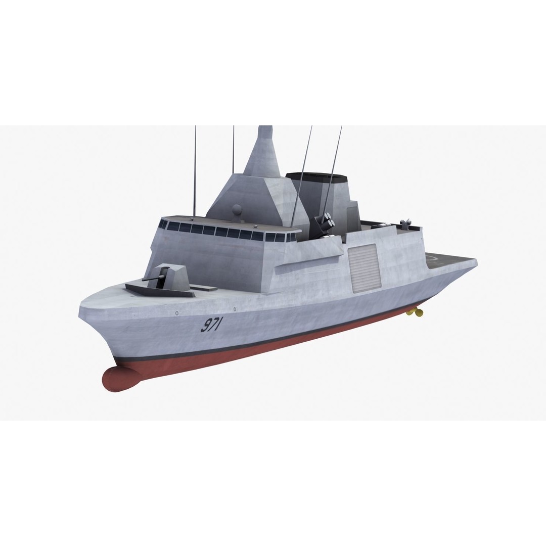 Gowind 2500 Frigate 3D Model – Military Watercraft, FBX, PBR Textures - View 36