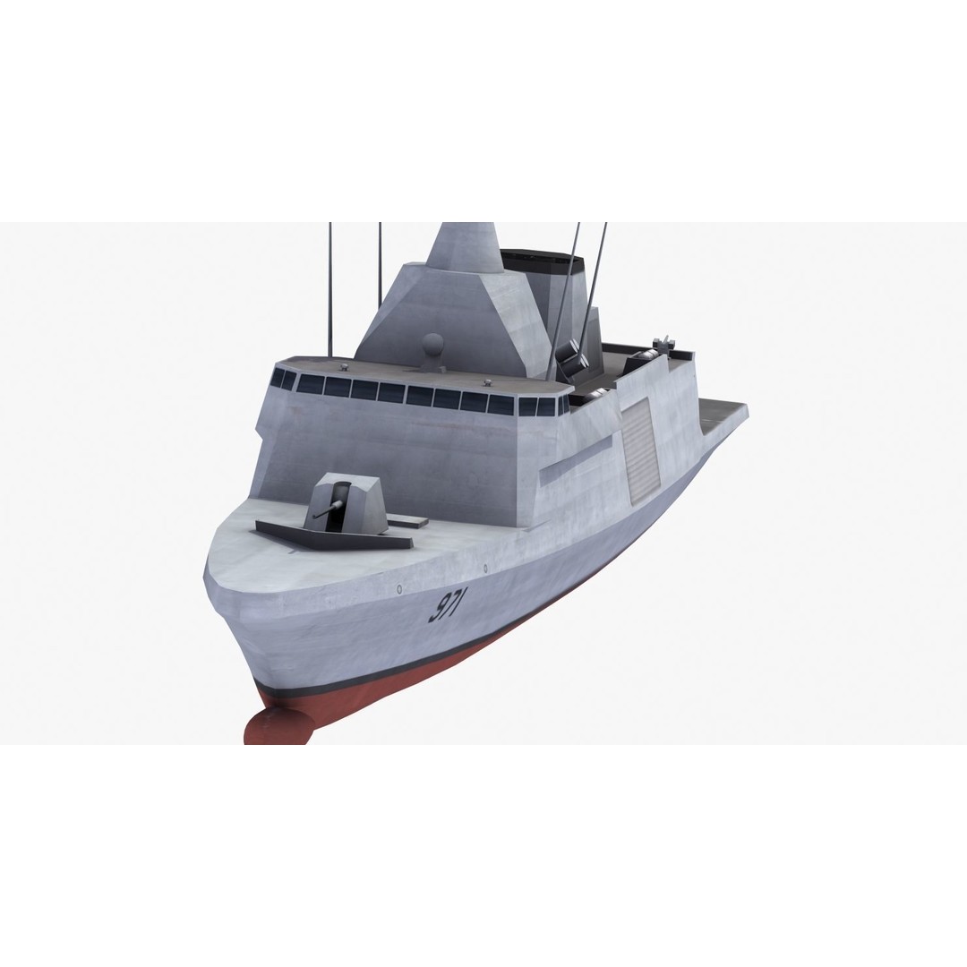 Gowind 2500 Frigate 3D Model – Military Watercraft, FBX, PBR Textures - View 37