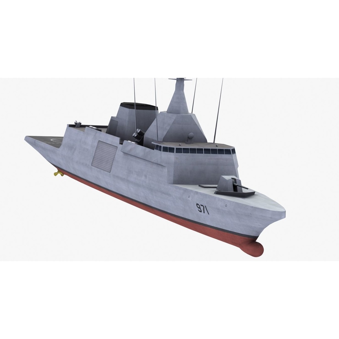 Gowind 2500 Frigate 3D Model – Military Watercraft, FBX, PBR Textures - View 38