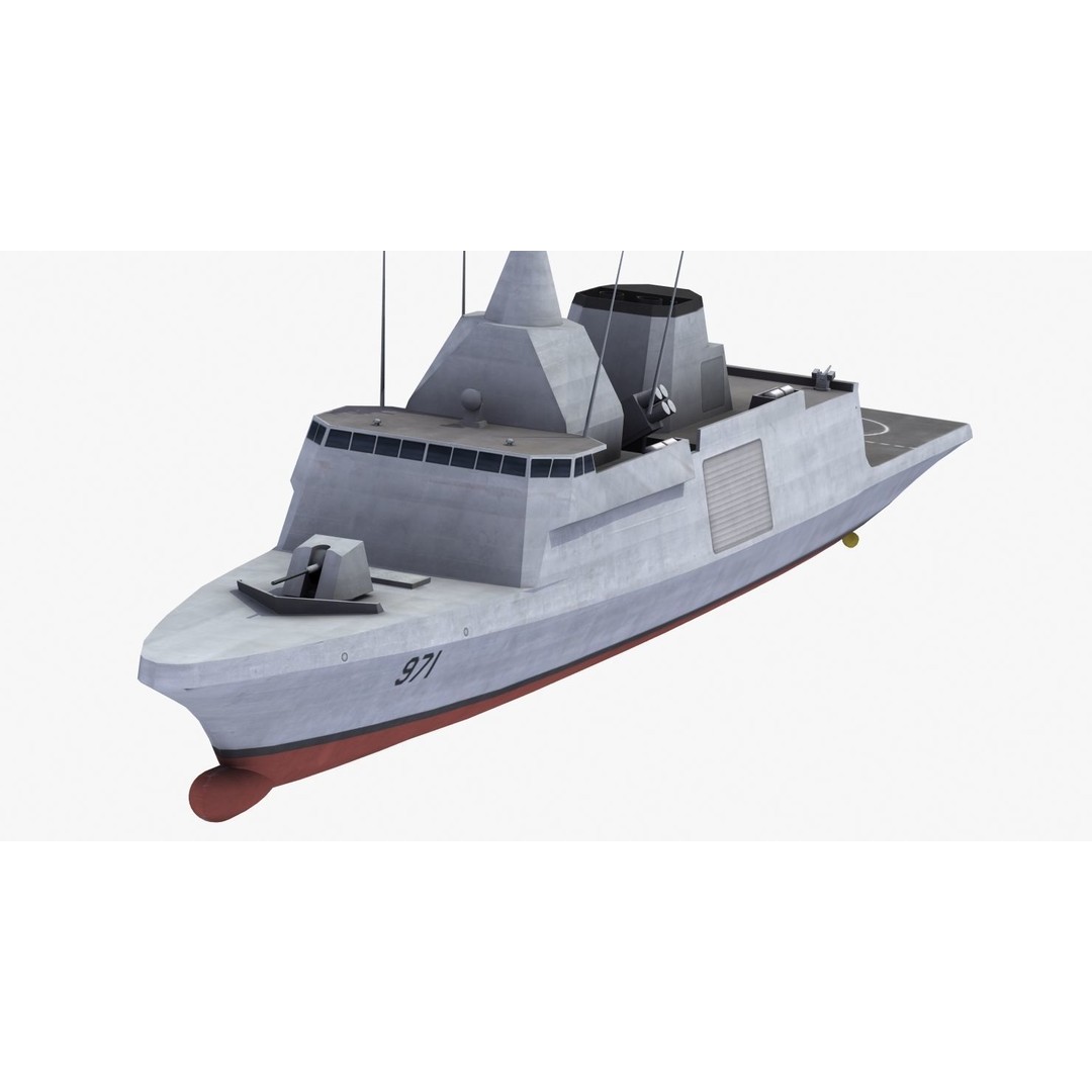 Gowind 2500 Frigate 3D Model – Military Watercraft, FBX, PBR Textures - View 39