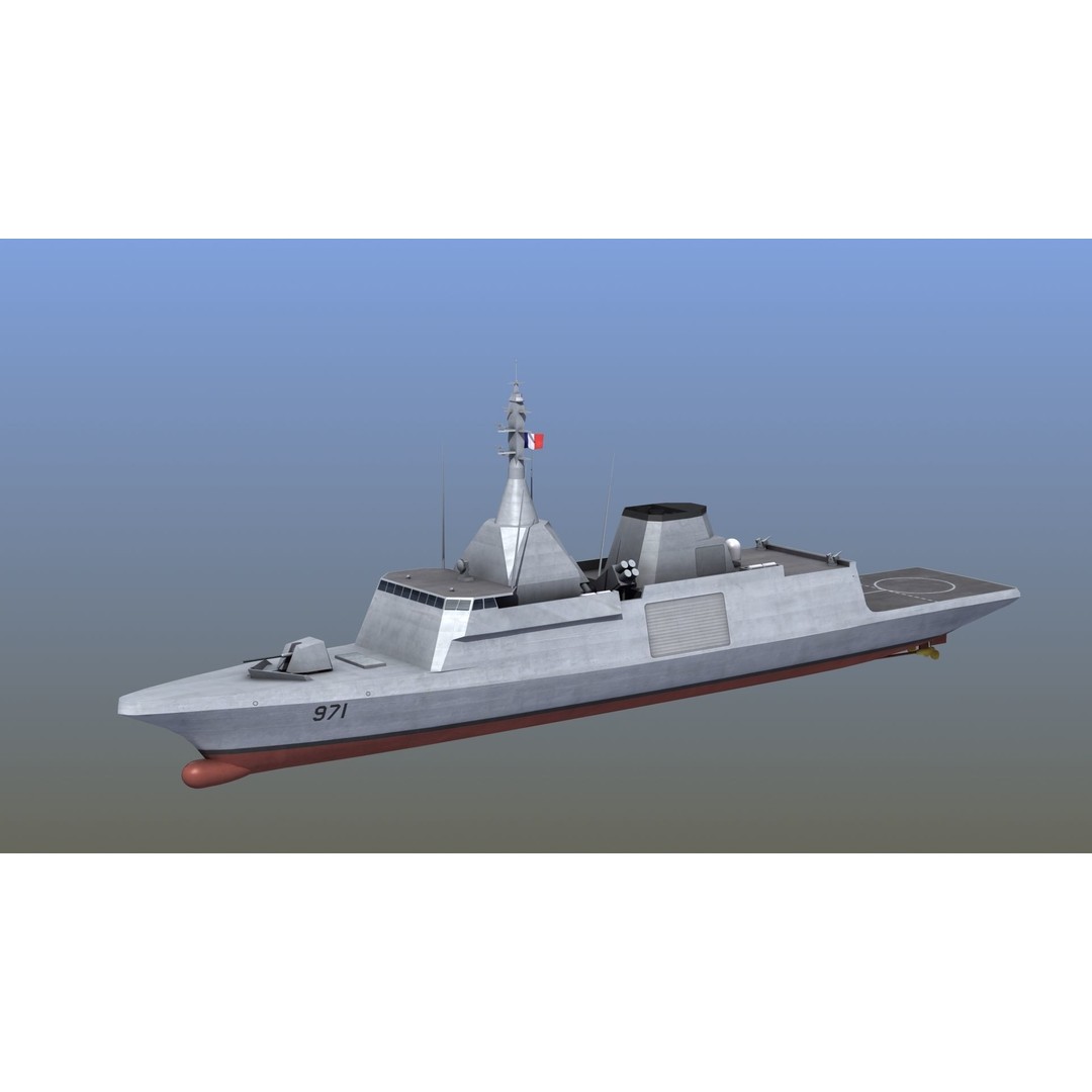 Gowind 2500 Frigate 3D Model – Military Watercraft, FBX, PBR Textures - View 4
