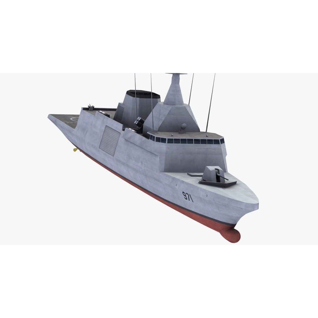 Gowind 2500 Frigate 3D Model – Military Watercraft, FBX, PBR Textures - View 40