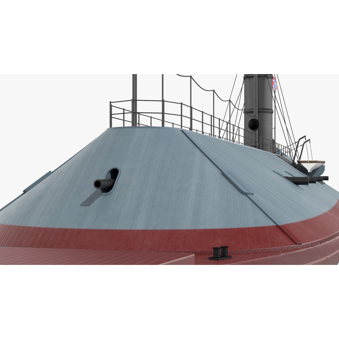 Confederate Navy Ship CSS Virginia 3D Model – Historic Ironclad, PBR Textures - View 18